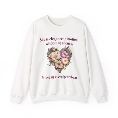 Floral Heart Crewneck Sweatshirt - Inspirational Love Design - Great for Mother's Day