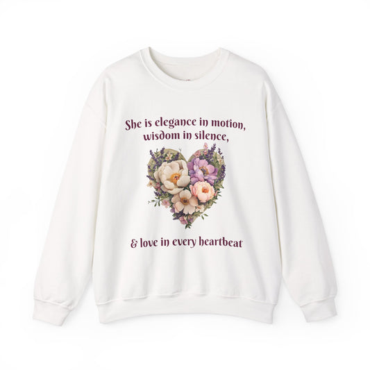 Floral Heart Crewneck Sweatshirt - Inspirational Love Design - Great for Mother's Day