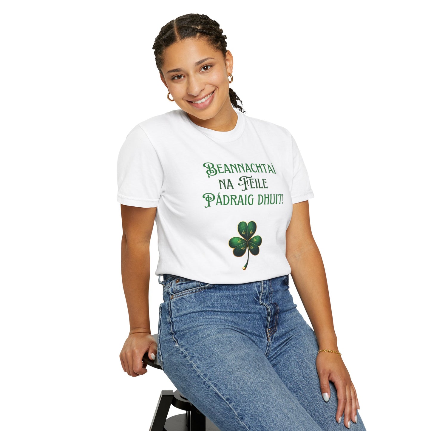 St. Patrick's Day Unisex Garment-Dyed T-Shirt - Festive Clover Design