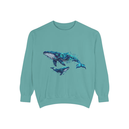 Under the Sea Whale Print Unisex Sweatshirt - Nature Lover's Comfort