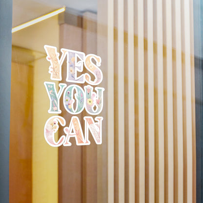 Inspirational Vinyl Decals for Home Decor, Motivational Stickers, Positive Affirmation Stickers, Yes You Can Decal for Walls, Laptop