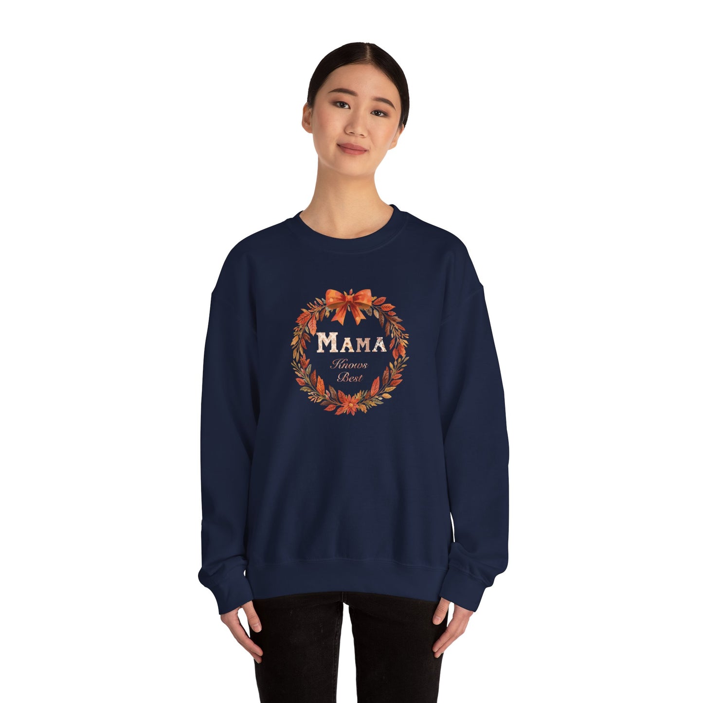 Autumn Mama Crewneck Sweatshirt Fall Vibes Autumn Sweatshirt Gift for Moms Thanksgiving Holiday Apparel Warm Layering Fall Comfort Apparel