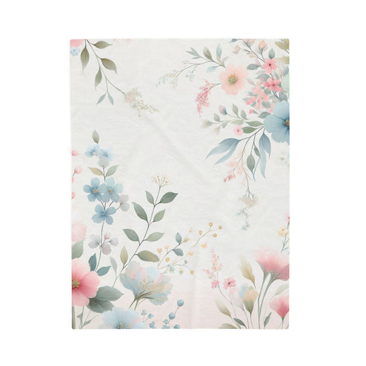 Cozy Floral Velveteen Plush Blanket | Soft Throw for Home Decor & Comfort