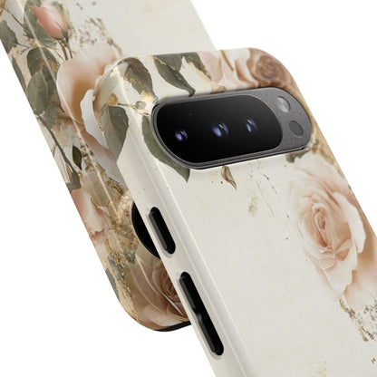 Antique Floral Tough Phone Case - Elegant Rose Design