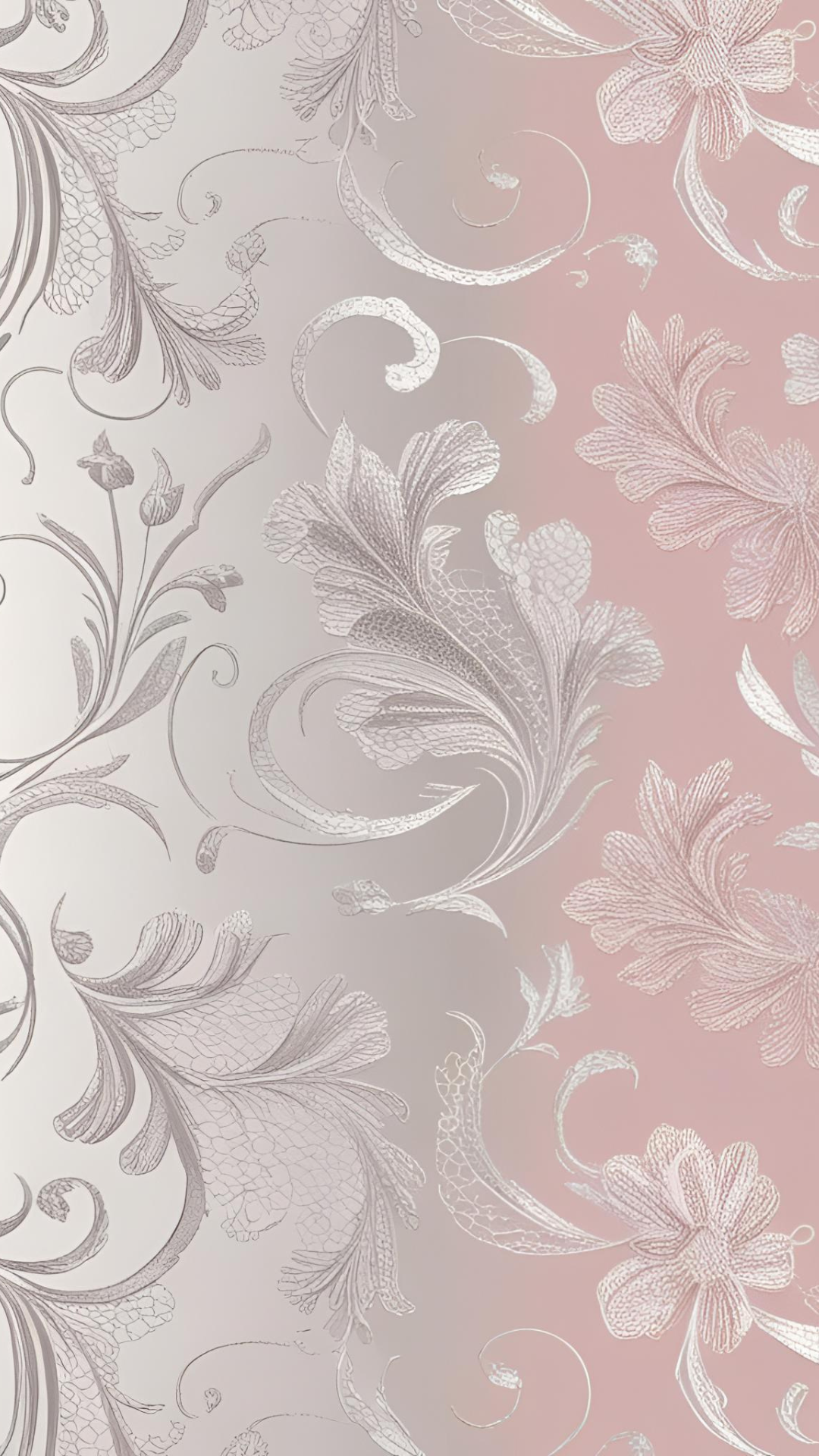 #15 Pink and Silver Floral Wallpaper
