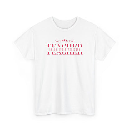 Teacher Grace Under Pressure Unisex Heavy Cotton Tee, Elegant Teacher Appreciation Gift, Teacher Birthday