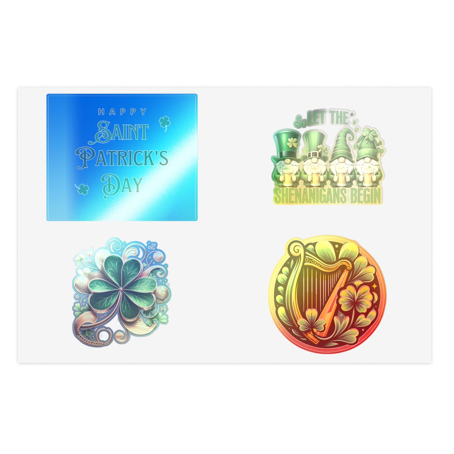 St. Patrick's Day Sticker Sheets - Festive Shamrocks & Leprechauns