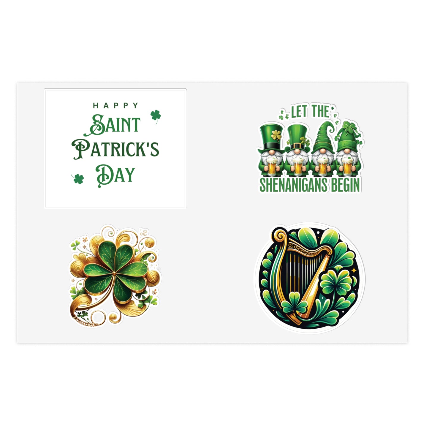 St. Patrick's Day Sticker Sheets - Festive Shamrocks & Leprechauns