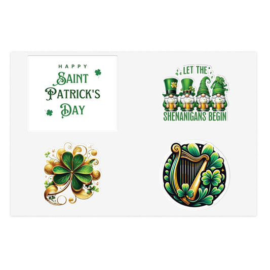 St. Patrick's Day Sticker Sheets - Festive Shamrocks & Leprechauns