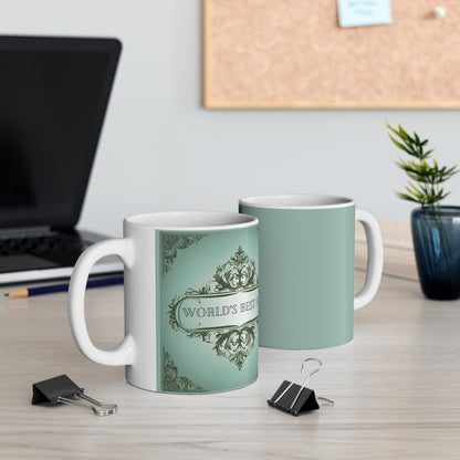World's Best Dad Ceramic Mug - Perfect Gift for Father's Day, Birthdays, or Special Occasions, Classical Elegance