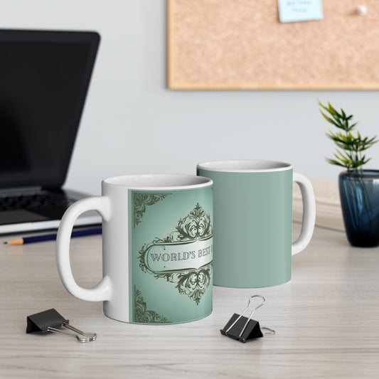World's Best Dad Ceramic Mug - Perfect Gift for Father's Day, Birthdays, or Special Occasions, Classical Elegance