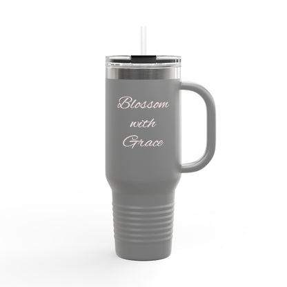 Blossom with Grace Insulated Travel Mug - 40oz, Stylish Drinkware for Adventures