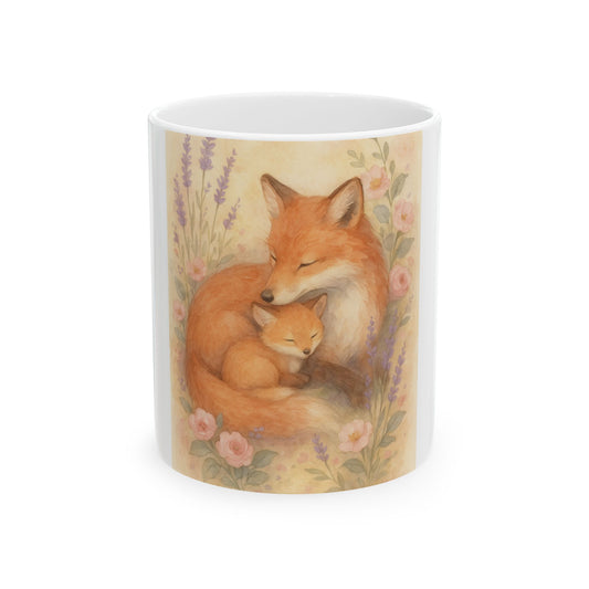 Cozy Fox Family Ceramic Mug - Perfect Gift for Moms