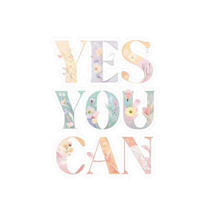Inspirational Vinyl Decals for Home Decor, Motivational Stickers, Positive Affirmation Stickers, Yes You Can Decal for Walls, Laptop