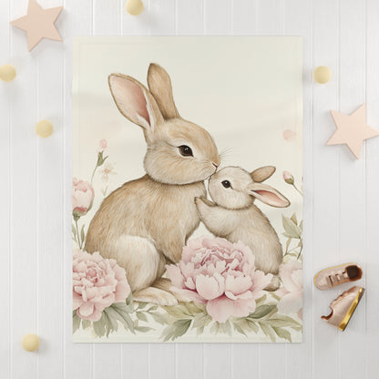 "Love You a Whole Bunch" Bunny Baby Blanket - Soft Fleece for Newborns | Perfect Baby Shower Gift