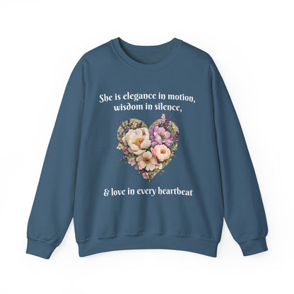 Floral Heart Crewneck Sweatshirt - Inspirational Love Design - Great for Mother's Day