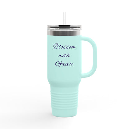 Blossom with Grace Insulated Travel Mug - 40oz, Stylish Drinkware for Adventures