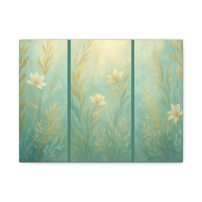 Ocean-Inspired Floral Wall Art Tranquil Home Decor for Living Room Bedroom Nature Lovers Watercolour Serene Canvas Coastal Decor Sea Garden