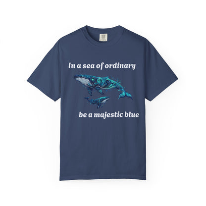 Blue Whale Unisex T-shirt with Inspirational Quote