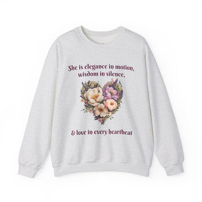 Floral Heart Crewneck Sweatshirt - Inspirational Love Design - Great for Mother's Day