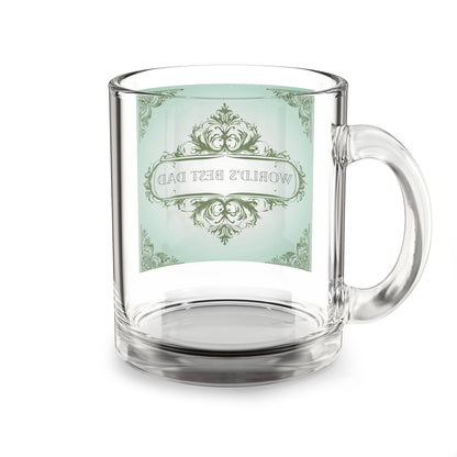 World's Best Dad Personalized Glass Mug, Gift for Father's Day, Unique Drinkware, Birthday, Classical Elegance