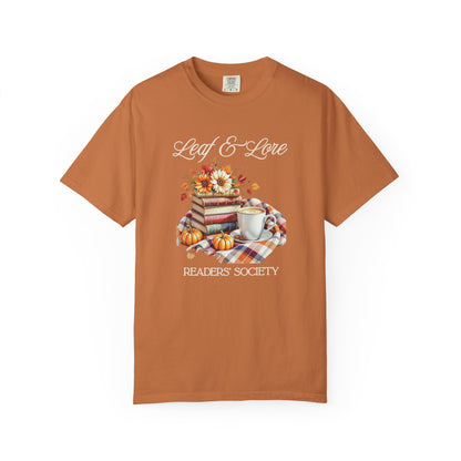 Cozy Book Lover Tee Unisex T-shirt Literary Apparel Leaf and Lore Readers' Society Autumn Vibes Gift Comfort Colours Shirt