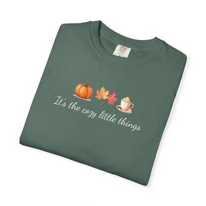 Unisex Autumn T-Shirt Fall Apparel Cozy Vibes Shirt Thanksgiving Gift Seasonal Tees Pumpkin Spice Shirt Cozy Little Things Fall Vibes