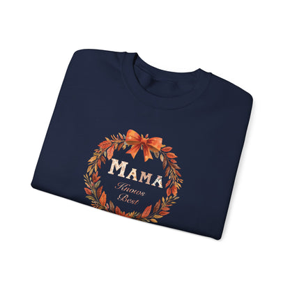 Autumn Mama Crewneck Sweatshirt Fall Vibes Autumn Sweatshirt Gift for Moms Thanksgiving Holiday Apparel Warm Layering Fall Comfort Apparel
