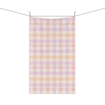 Charming Gingham Cotton Tea Towels, Pastel Plaid Kitchen Decor, Gift for Housewarming, Rustic or Farmhouse Style, Summer Pattern