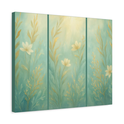 Ocean-Inspired Floral Wall Art Tranquil Home Decor for Living Room Bedroom Nature Lovers Watercolour Serene Canvas Coastal Decor Sea Garden