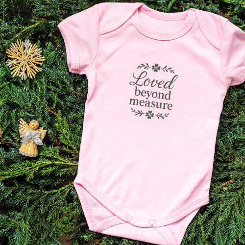 Jersey Infant Bodysuit Loved Beyond Measure Baby Shower Gift Cute Baby Outfit Newborn Clothing Gift for New Parents Christian Babywear