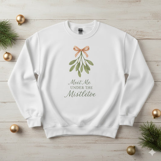 Comfort Colors Christmas Sweatshirt | Mistletoe Holiday Romance Jumper | Garment Dyed Cozy Crewneck | Vintage Soft-Wash Pullover | Unisex Winter Watercolour