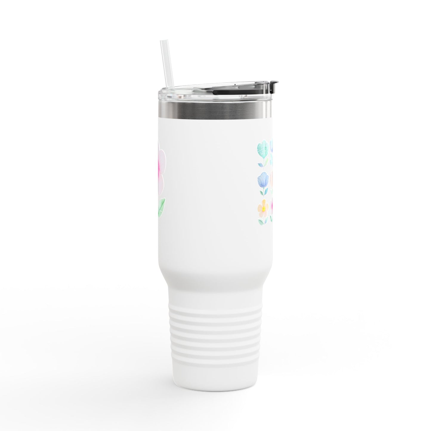 Floral Insulated Travel Mug - 40oz, Perfect for On-the-Go Hydration