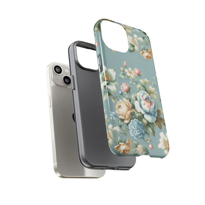 Floral Tough Phone Case - Elegant Flower Pattern, Durable Protection