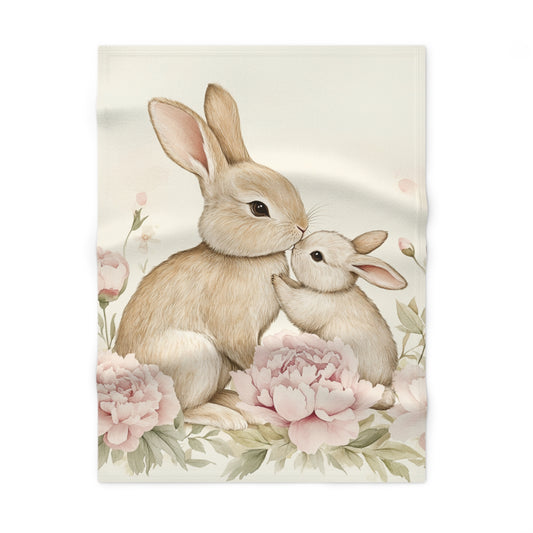 "Love You a Whole Bunch" Bunny Baby Blanket - Soft Fleece for Newborns | Perfect Baby Shower Gift