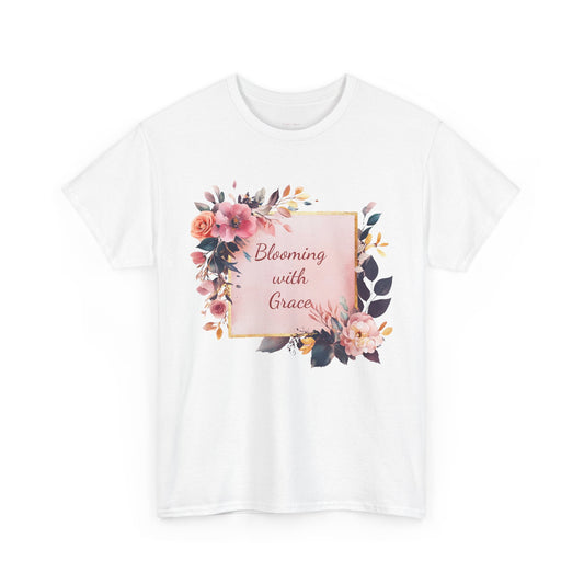 Blooming with Grace Unisex Heavy Cotton Tee - Floral Design T-Shirt for Spring