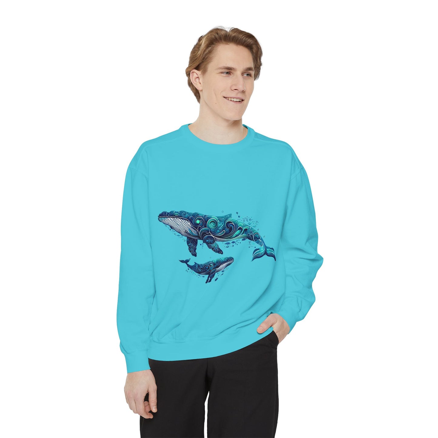 Under the Sea Whale Print Unisex Sweatshirt - Nature Lover's Comfort