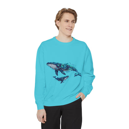 Under the Sea Whale Print Unisex Sweatshirt - Nature Lover's Comfort