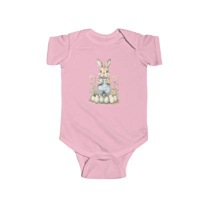 Cute Bunny Floral Infant Bodysuit - Perfect for Spring