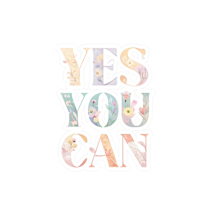 Inspirational Vinyl Decals for Home Decor, Motivational Stickers, Positive Affirmation Stickers, Yes You Can Decal for Walls, Laptop