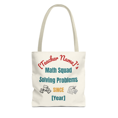Personalized Teacher Tote Bag, Math Squad Bag, School Supply Tote, Gift for Teachers, Classroom Essentials, Teacher Appreciation