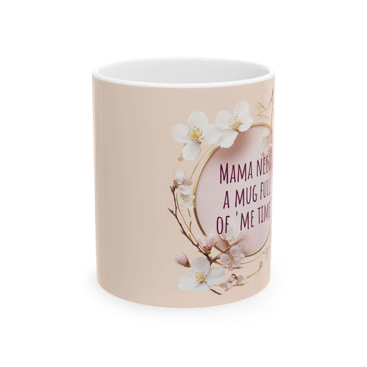 'Me Time' Ceramic Mug, Pink and Gold Elegant - Perfect Gift for Mothers