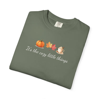 Unisex Autumn T-Shirt Fall Apparel Cozy Vibes Shirt Thanksgiving Gift Seasonal Tees Pumpkin Spice Shirt Cozy Little Things Fall Vibes