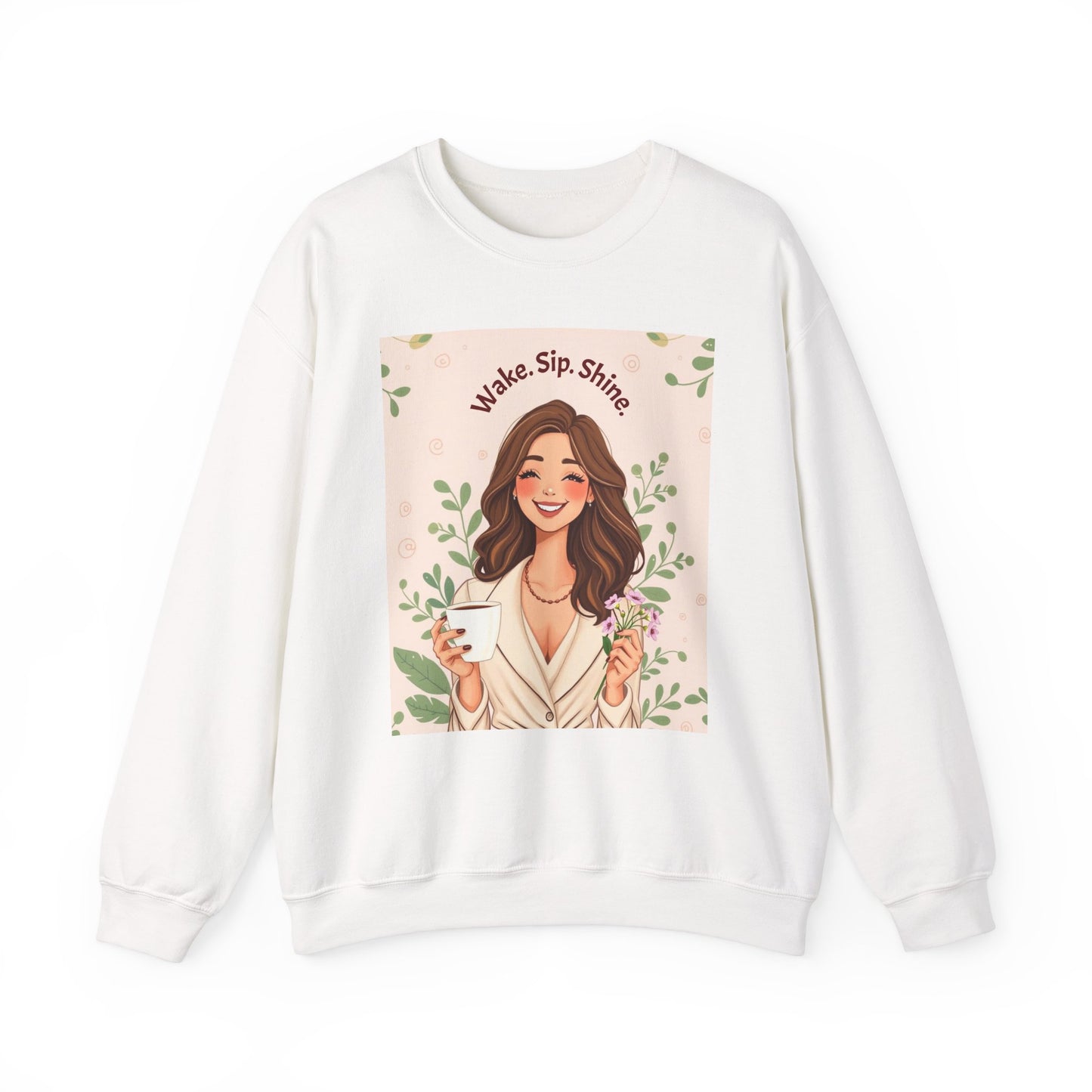 "Wake. Sip. Shine." Unisex Heavy Blend™ Crewneck Sweatshirt - Perfect Gift for Mother's Day