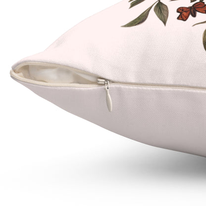 Floral Heart Spun Polyester Square Pillow - Cozy Home Decor Accent