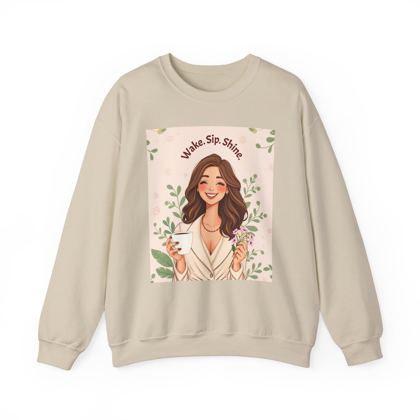 "Wake. Sip. Shine." Unisex Heavy Blend™ Crewneck Sweatshirt - Perfect Gift for Mother's Day