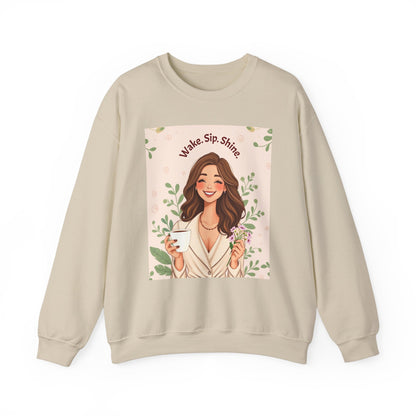 "Wake. Sip. Shine." Unisex Heavy Blend™ Crewneck Sweatshirt - Perfect Gift for Mother's Day
