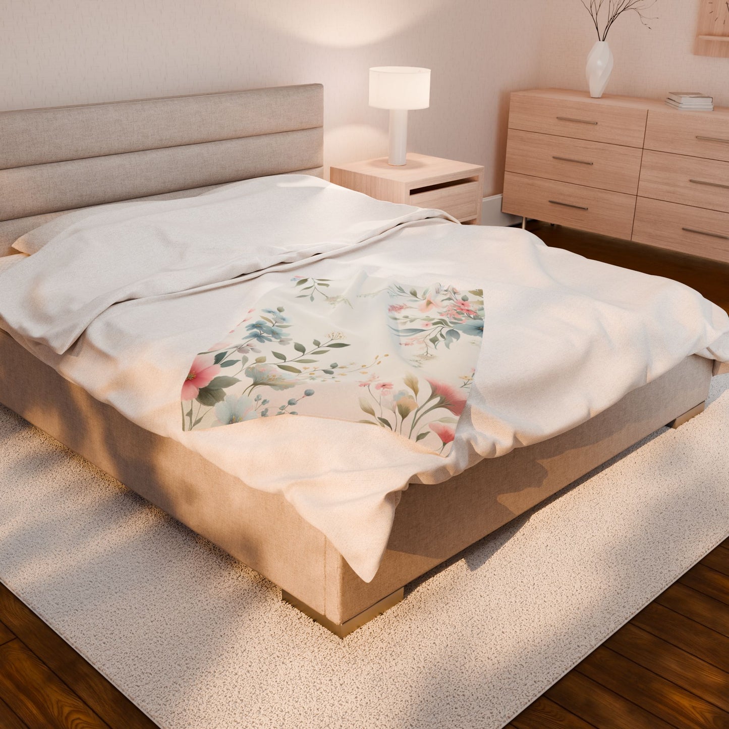 Cozy Floral Velveteen Plush Blanket | Soft Throw for Home Decor & Comfort