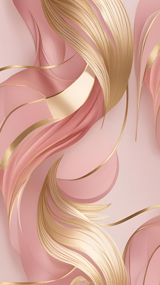 #46 Gold and Pink Ribbons
