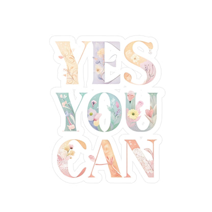 Inspirational Vinyl Decals for Home Decor, Motivational Stickers, Positive Affirmation Stickers, Yes You Can Decal for Walls, Laptop